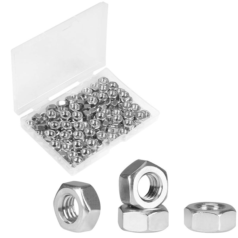 Yinpecly 100pcs M6-1.0 Hex Nut, 304 Stainless Steel Nuts,M6x1.0mm Hex Drive,Metric Coarse Thread Hexagon Nut,Small Nuts Fasteners, Right Hand, M6 Replacement Nut - Image 1